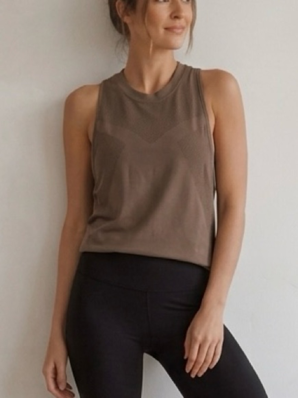 Varley Brown Muscle Tee Tank Top